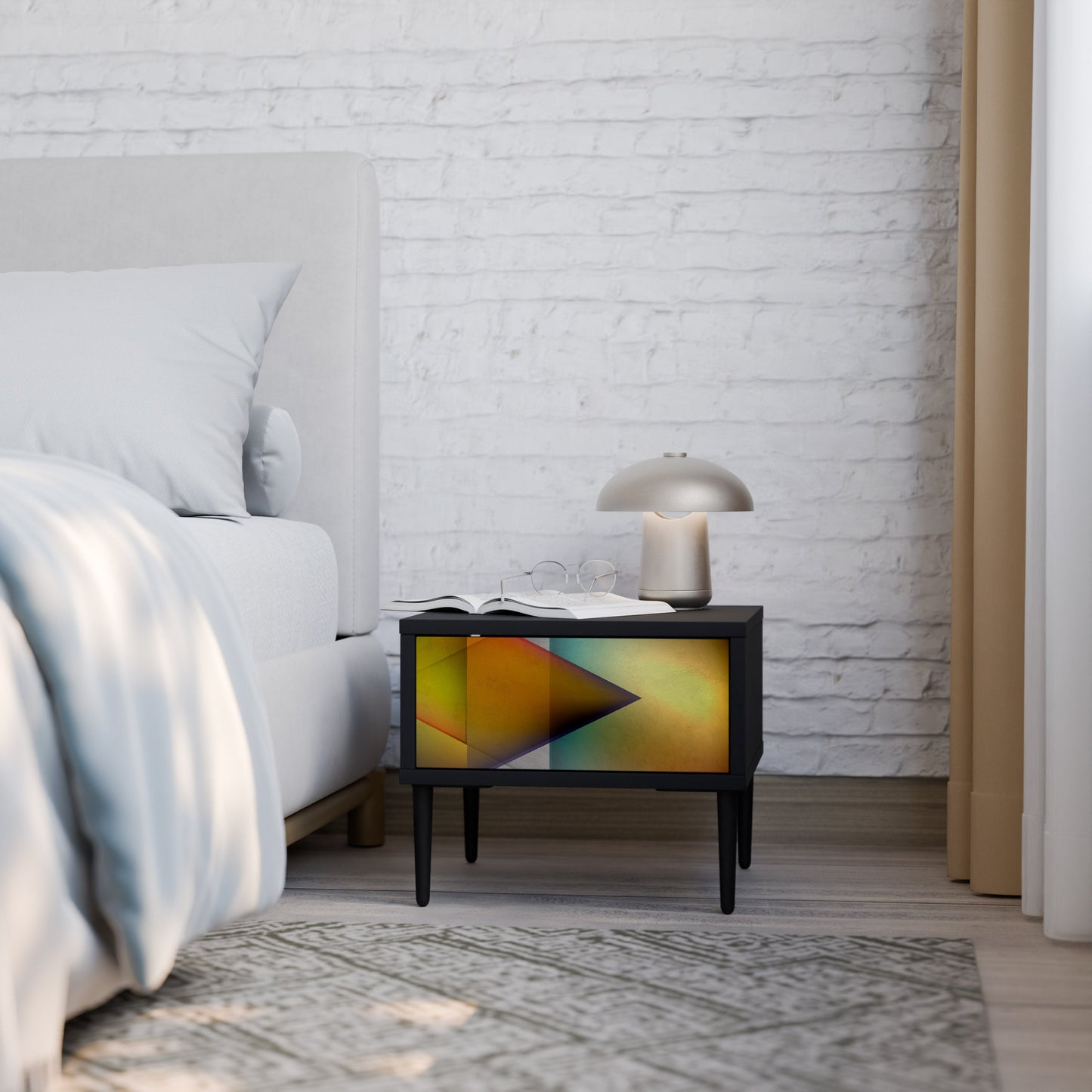 PIERCING SHARPNESS Comodino in Finitura Nera