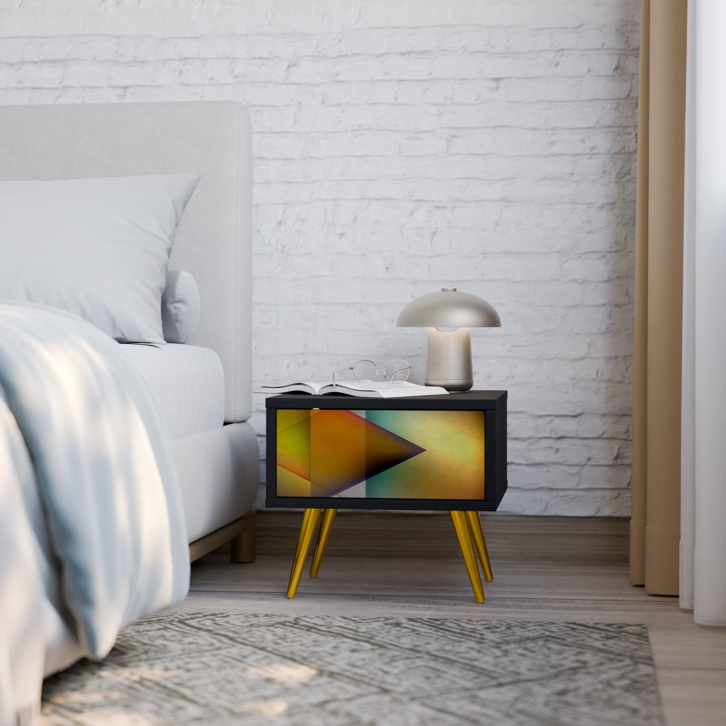 PIERCING SHARPNESS Comodino in Finitura Nera