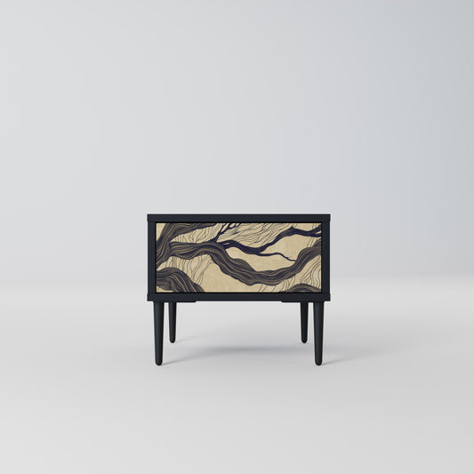 UNIFIED FRAGMENTS Comodino in Finitura Nera