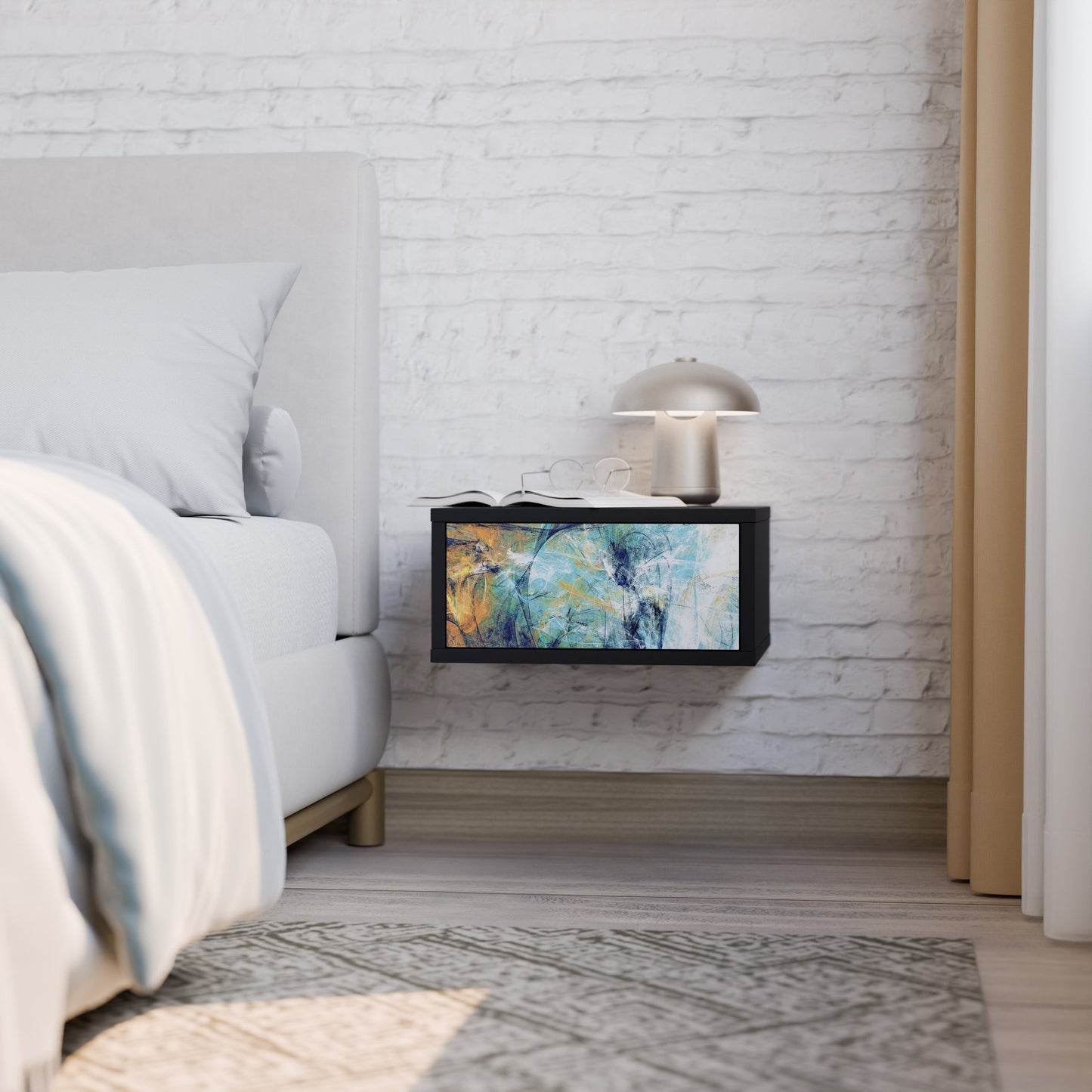 ABSTRACT THOUGHTS Comodino in Finitura Nera