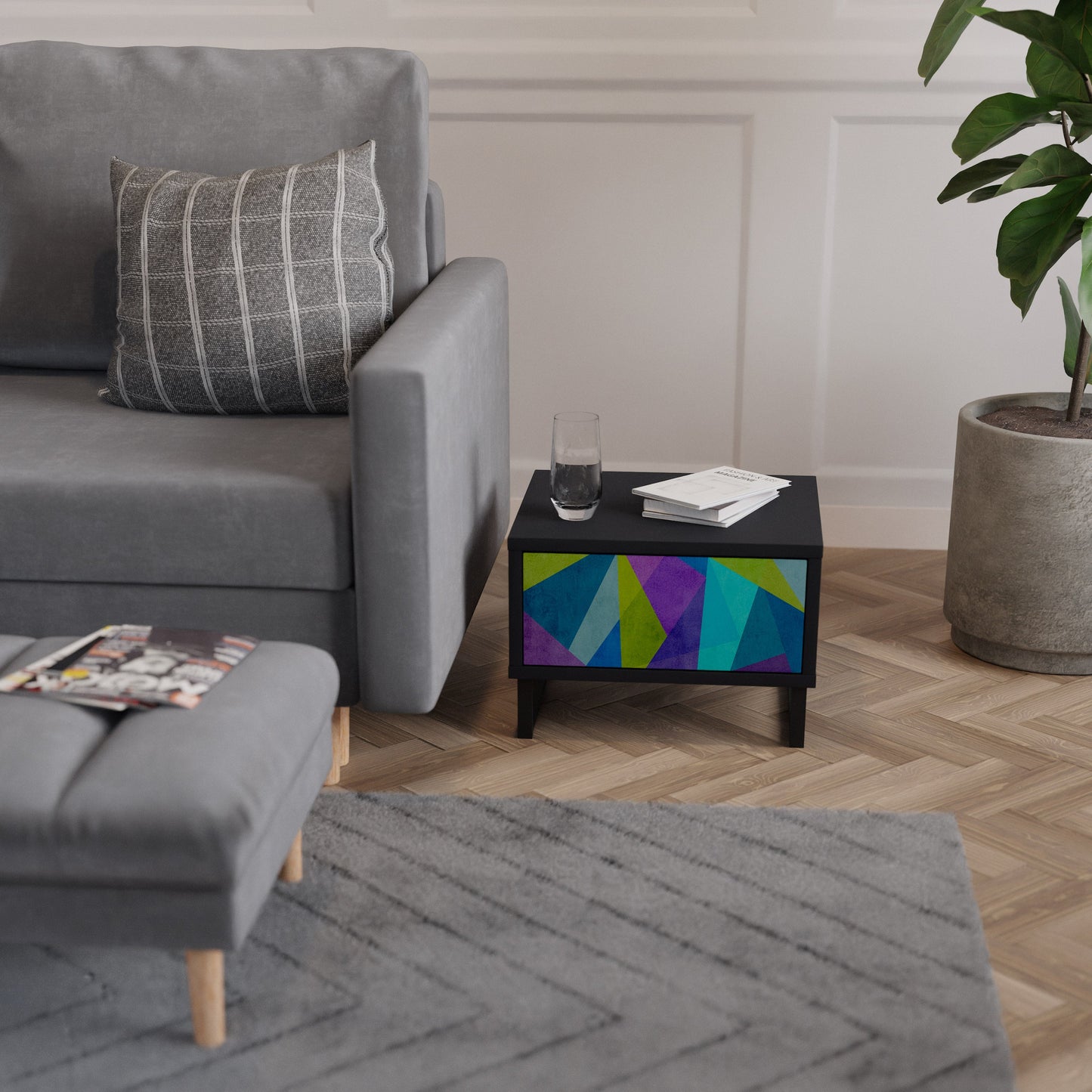 COLD SHOWCASE Comodino in Finitura Nera