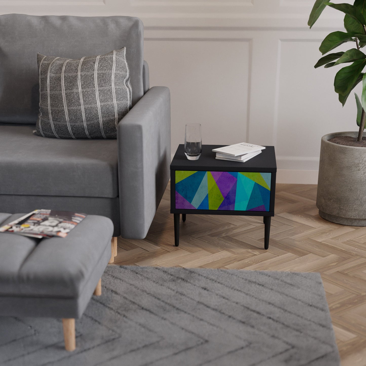 COLD SHOWCASE Comodino in Finitura Nera