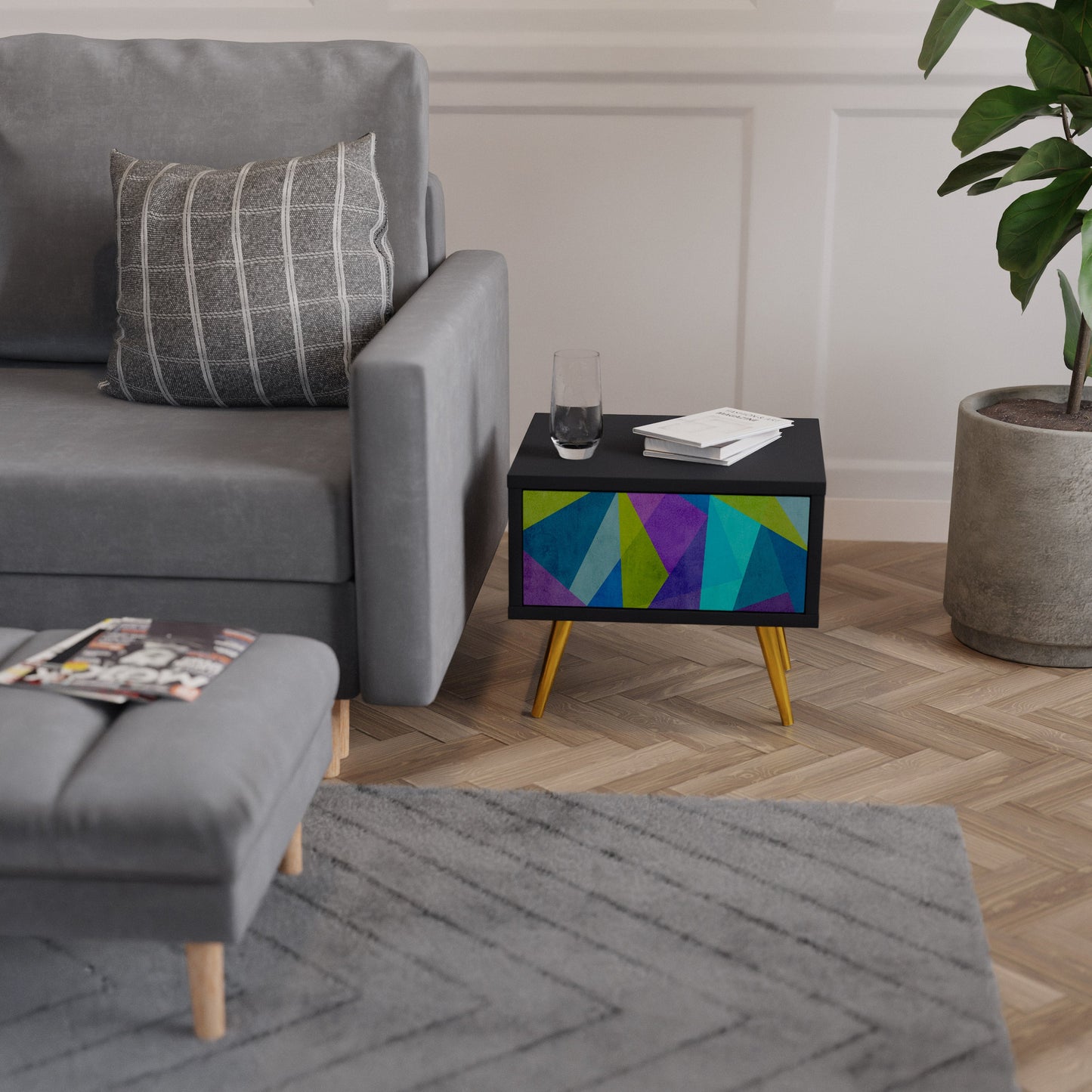 COLD SHOWCASE Comodino in Finitura Nera