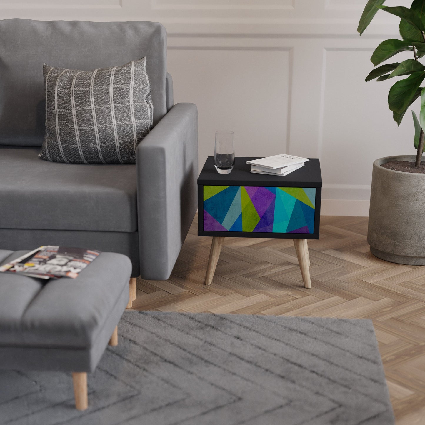 COLD SHOWCASE Comodino in Finitura Nera