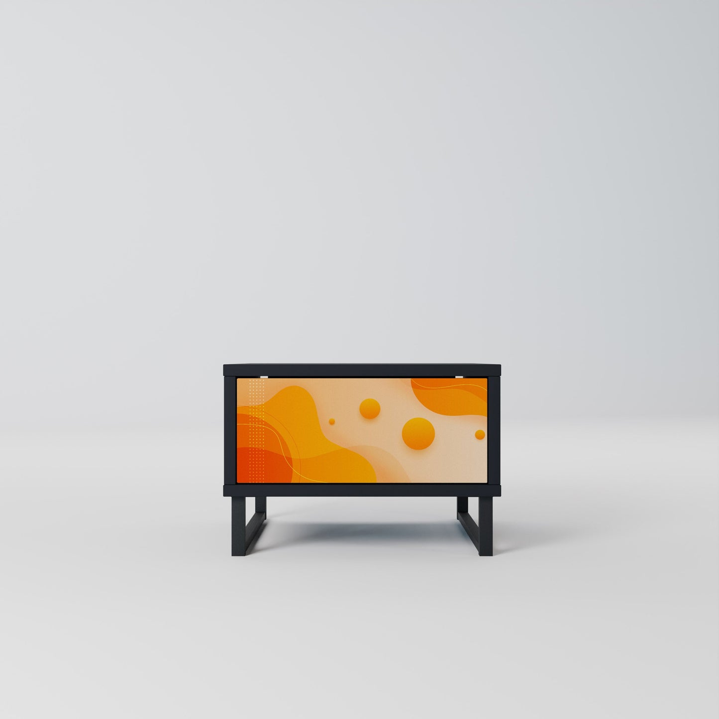 ORANGE ARRANGEMENT Nightstand in Black Finish