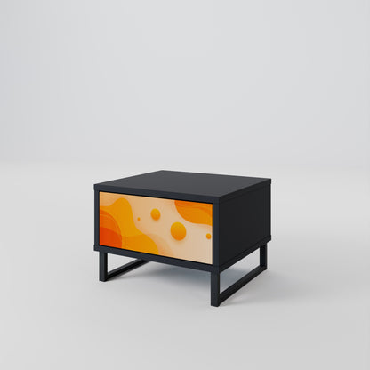 ORANGE ARRANGEMENT Nightstand in Black Finish