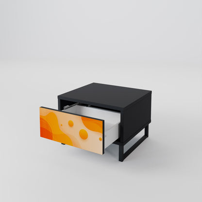 ORANGE ARRANGEMENT Nightstand in Black Finish