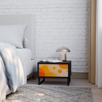 ORANGE ARRANGEMENT Nightstand in Black Finish