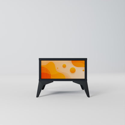 ORANGE ARRANGEMENT Nightstand in Black Finish
