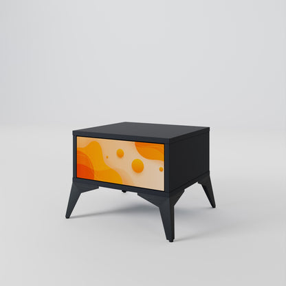 ORANGE ARRANGEMENT Nightstand in Black Finish