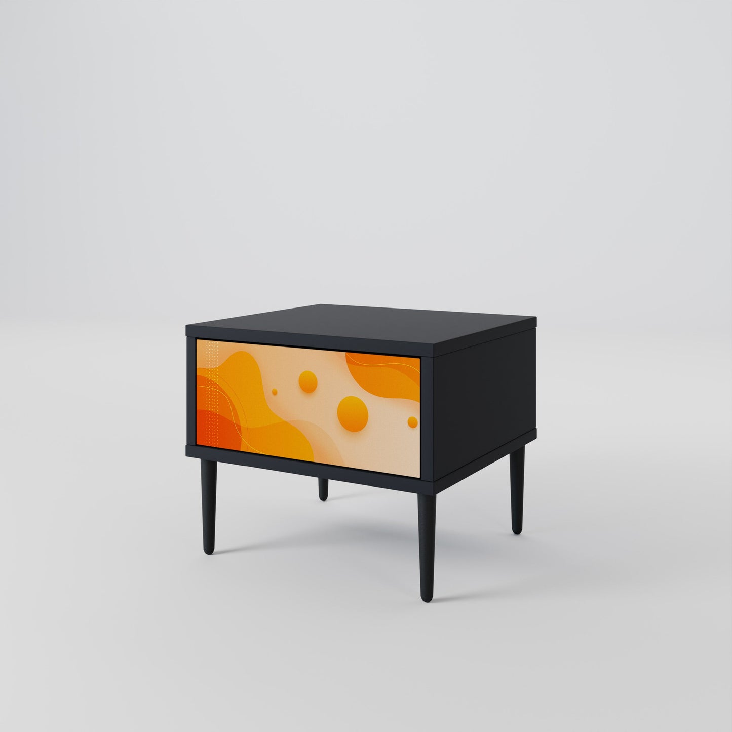 ORANGE ARRANGEMENT Nightstand in Black Finish