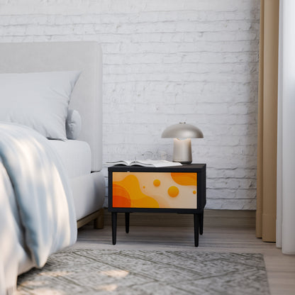 ORANGE ARRANGEMENT Nightstand in Black Finish