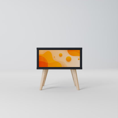 ORANGE ARRANGEMENT Nightstand in Black Finish