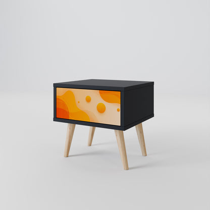 ORANGE ARRANGEMENT Nightstand in Black Finish