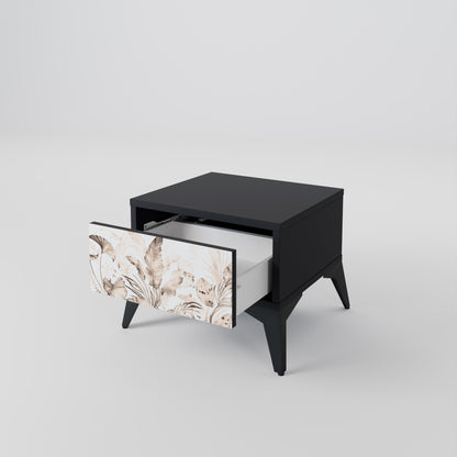 WILD TENDERNESS Nightstand in Black Finish
