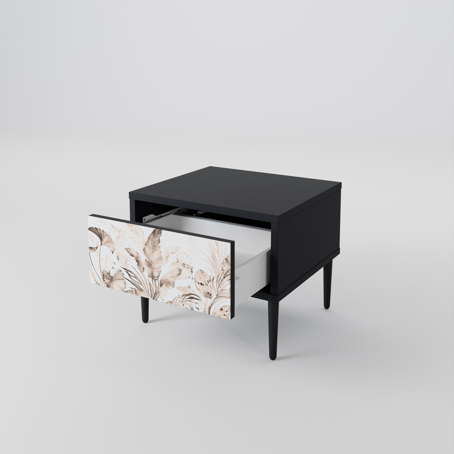 WILD TENDERNESS Nightstand in Black Finish