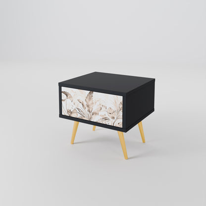 WILD TENDERNESS Nightstand in Black Finish