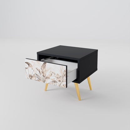 WILD TENDERNESS Nightstand in Black Finish