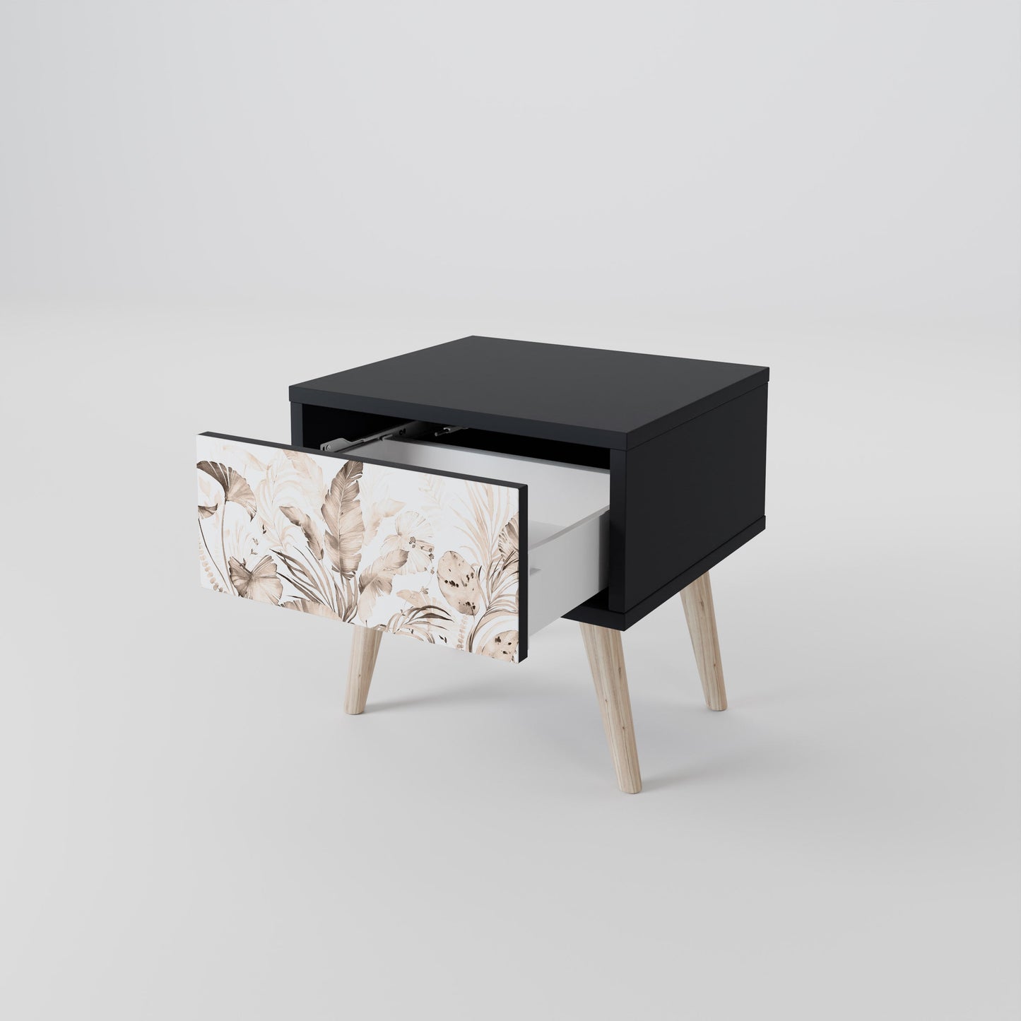 WILD TENDERNESS Nightstand in Black Finish