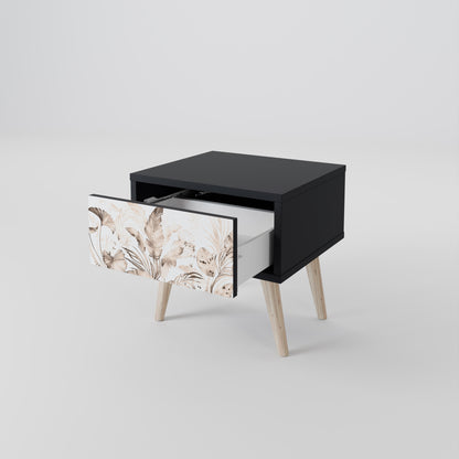 WILD TENDERNESS Nightstand in Black Finish