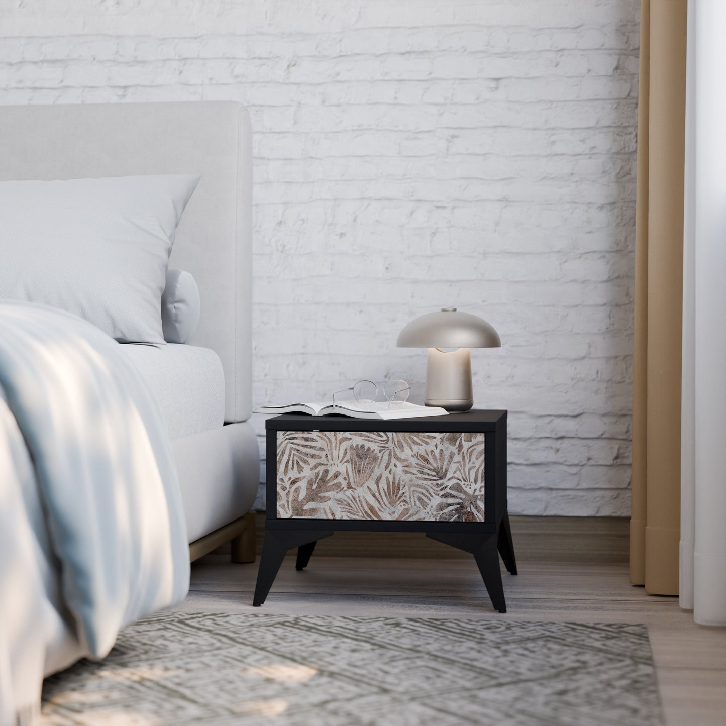 PASSING TIME Comodino in Finitura Nera