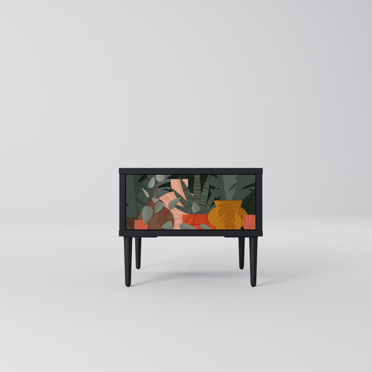 TROPICAL COMPOSITION Comodino in Finitura Nera