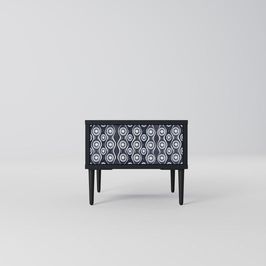 GRAPHITE EYES Comodino in Finitura Nera