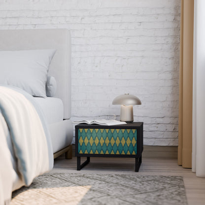 POLYGONS Comodino in Finitura Nera