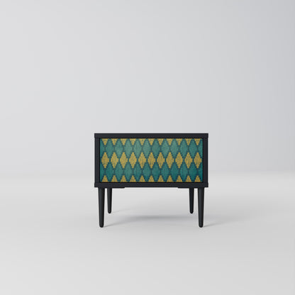 POLYGONS Comodino in Finitura Nera