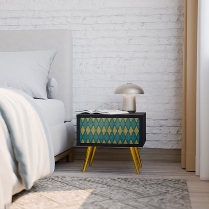 POLYGONS Comodino in Finitura Nera