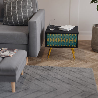 POLYGONS Comodino in Finitura Nera