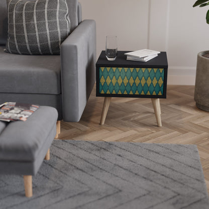 POLYGONS Comodino in Finitura Nera