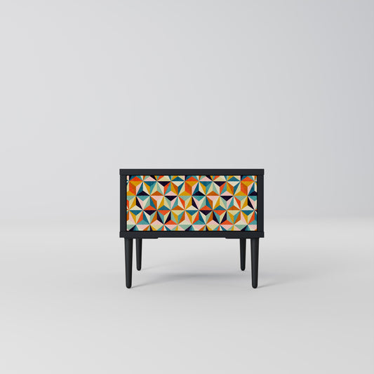 TESSELATE TREASURES Comodino in Finitura Nera