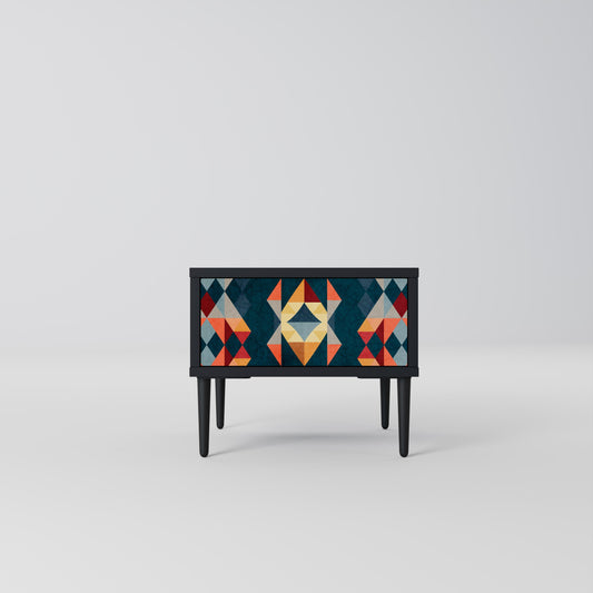 CRACKED ILLUSION Comodino in Finitura Nera