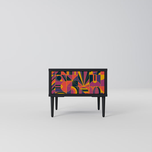 ELECTRIC PATTERNS Comodino in Finitura Nera