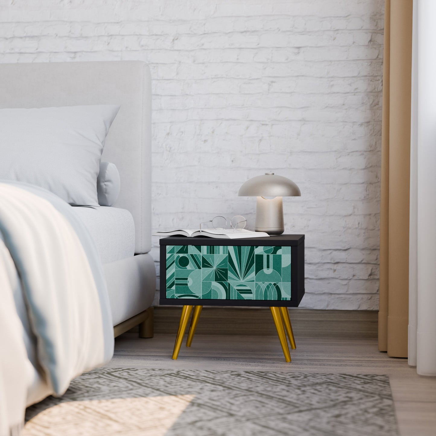 HARMONIC GRID Comodino in Finitura Nera