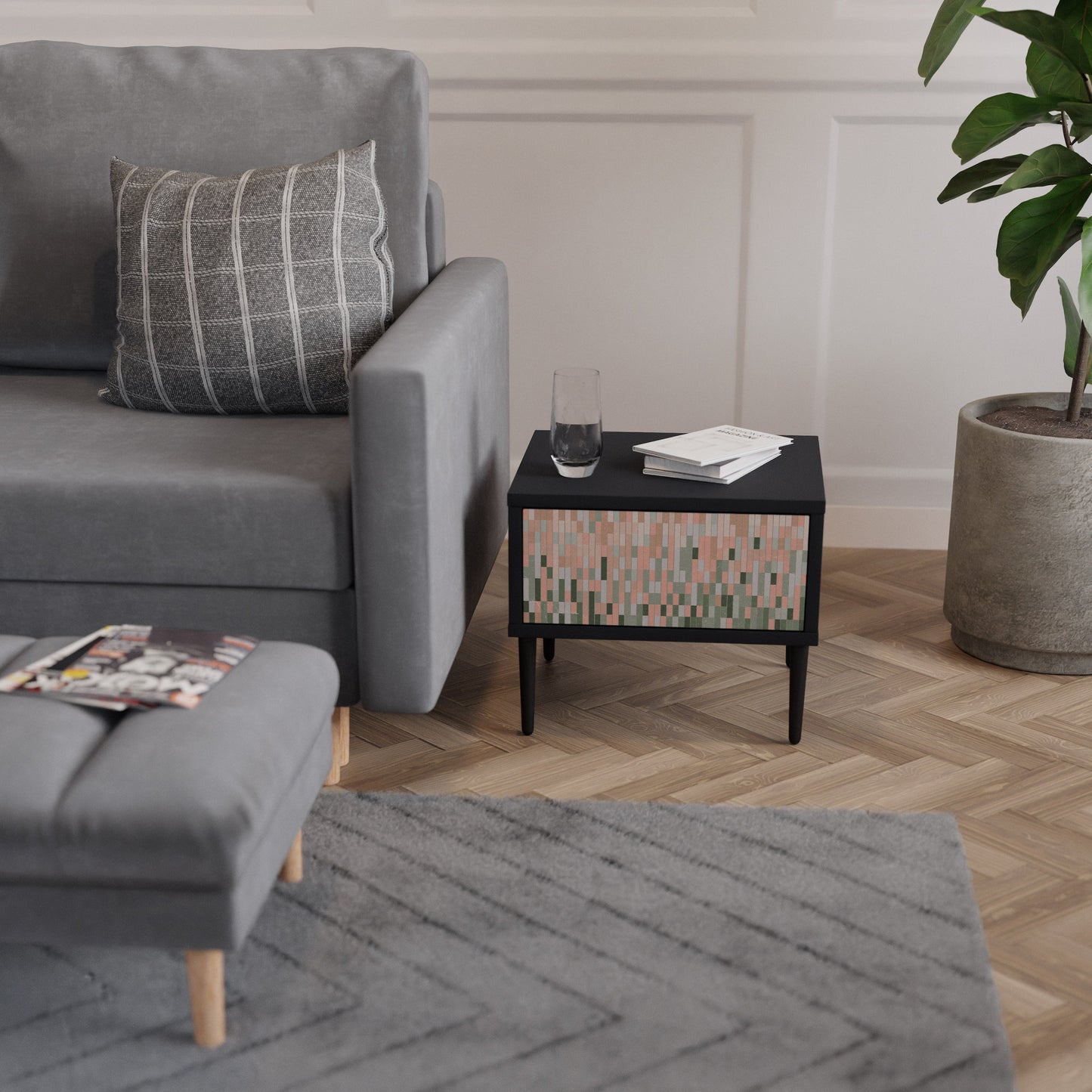 BUILDING THE FUTURE Comodino in Finitura Nera