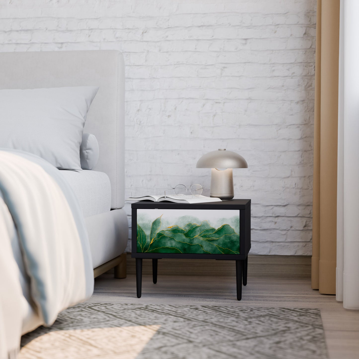 EXPENSIVE NATURE Comodino in Finitura Nera