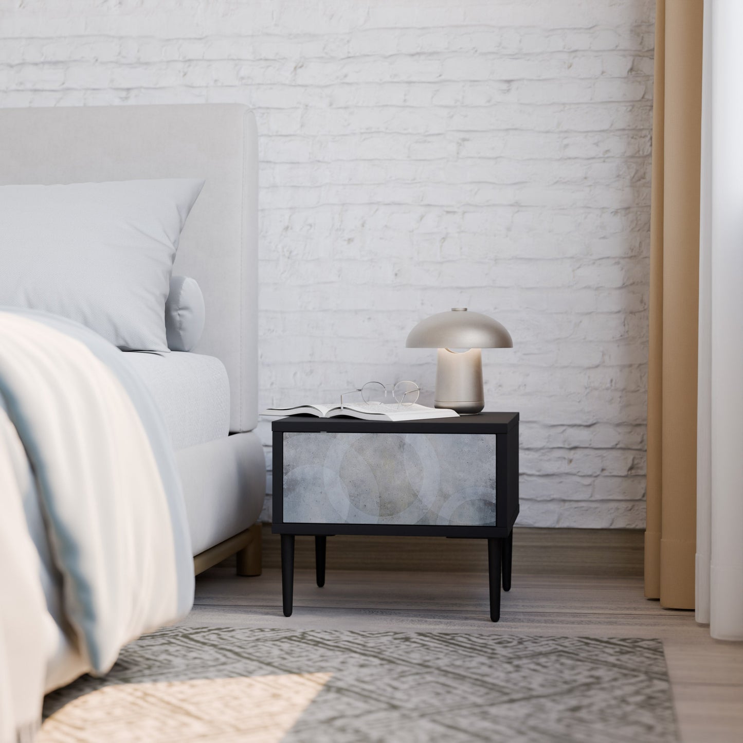 MUTED ARC Comodino in Finitura Nera