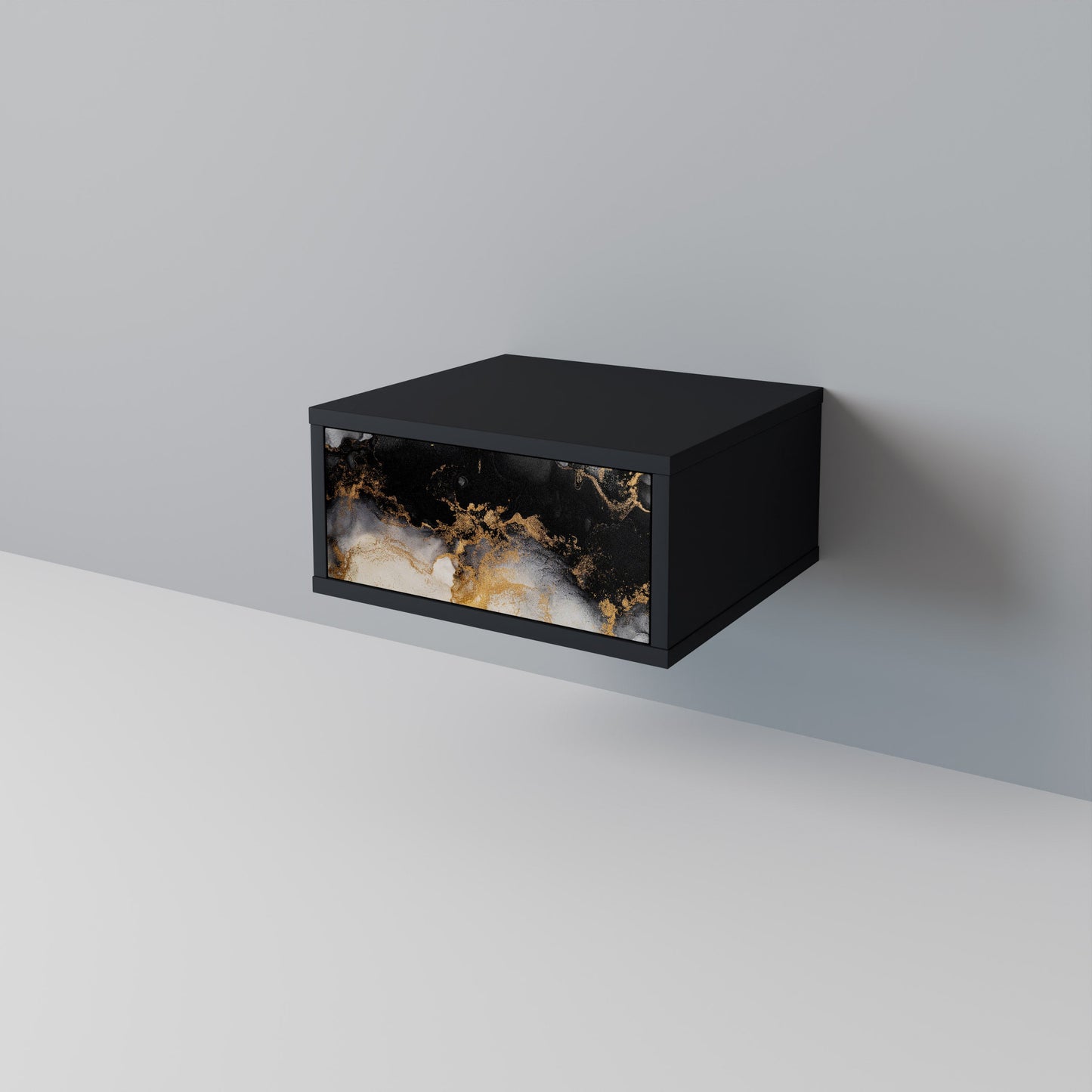 MARBLE OF TOMMORROW Comodino in Finitura Nera