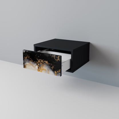 MARBLE OF TOMMORROW Comodino in Finitura Nera