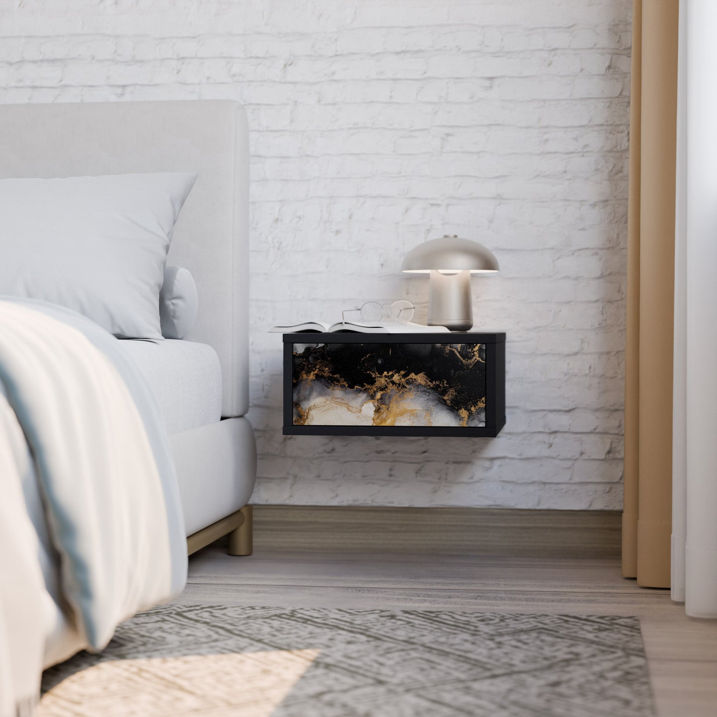 MARBLE OF TOMMORROW Comodino in Finitura Nera