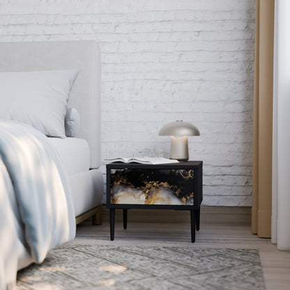 MARBLE OF TOMMORROW Comodino in Finitura Nera