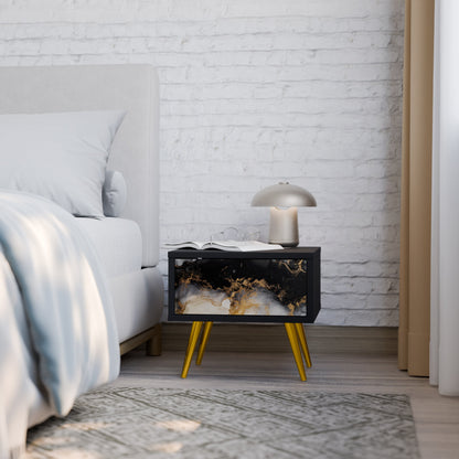 MARBLE OF TOMMORROW Comodino in Finitura Nera