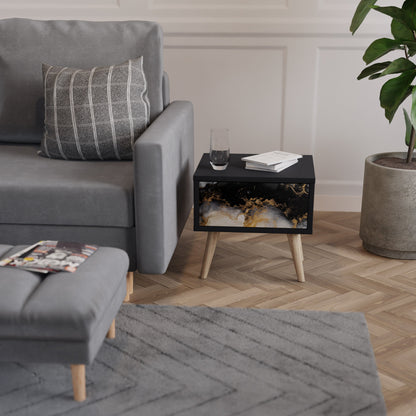 MARBLE OF TOMMORROW Comodino in Finitura Nera