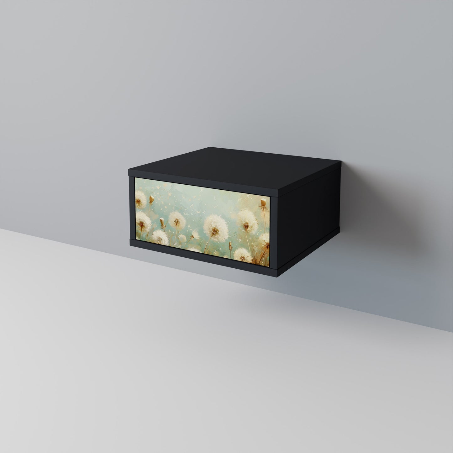 DREAMY MEADOW Comodino in Finitura Nera