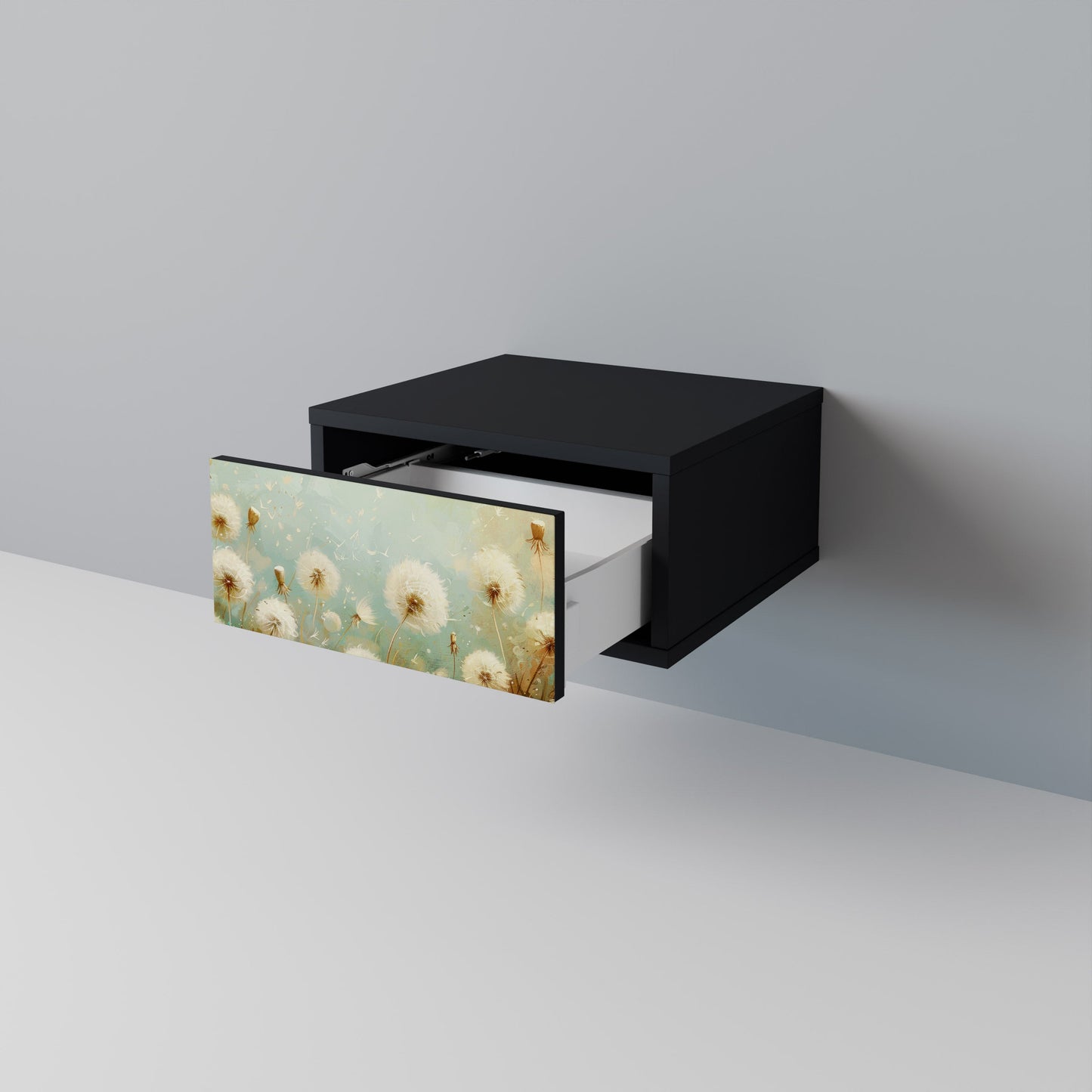 DREAMY MEADOW Comodino in Finitura Nera