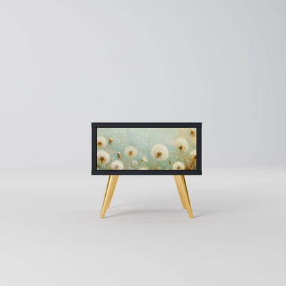 DREAMY MEADOW Comodino in Finitura Nera