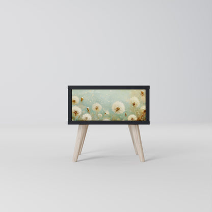DREAMY MEADOW Comodino in Finitura Nera