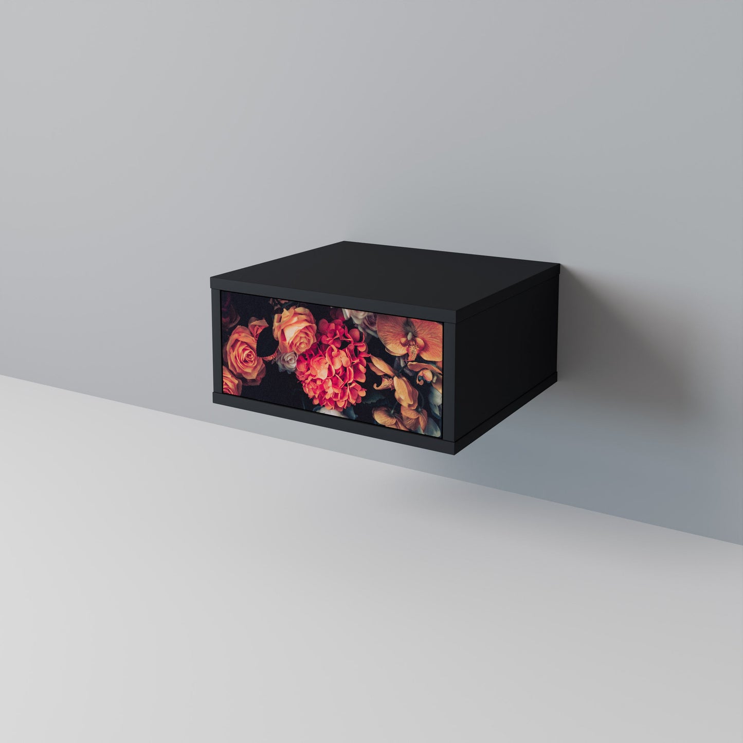 NEVERENDING BLOOM Comodino in Finitura Nera